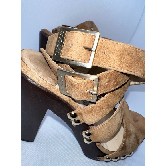 Jimmy Choo Suede Boho Hippy Strappy Heels Box and Dust bag Sandal Luxury Shoes - Picture 13 of 16
